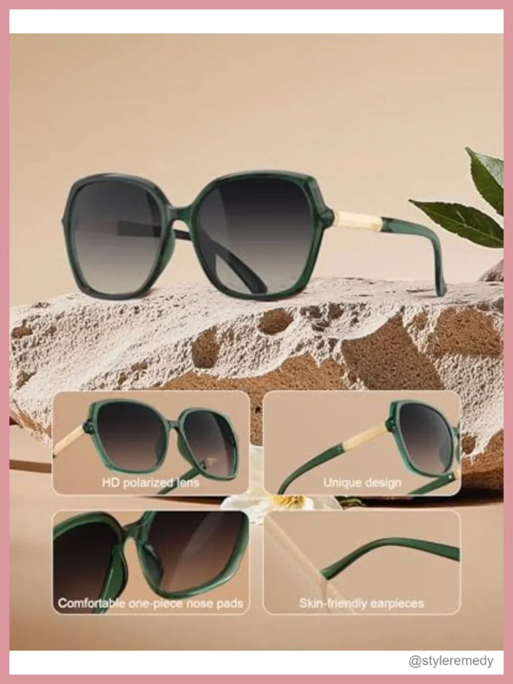 Classic Square Polarized Sunglasses Women Rhinestone Sparkling Frame UV400